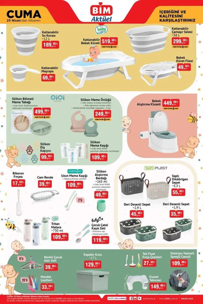 BİM 25 Nisan cuma aktüel kataloğu: Tencere seti ve süpürge çeşitleri, airfryer, bebek ürünleri... - Resim: 5