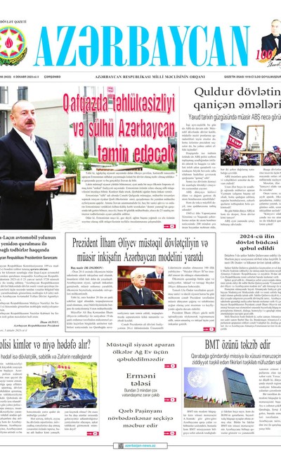 Azerbaycan Gazetesi Manşeti