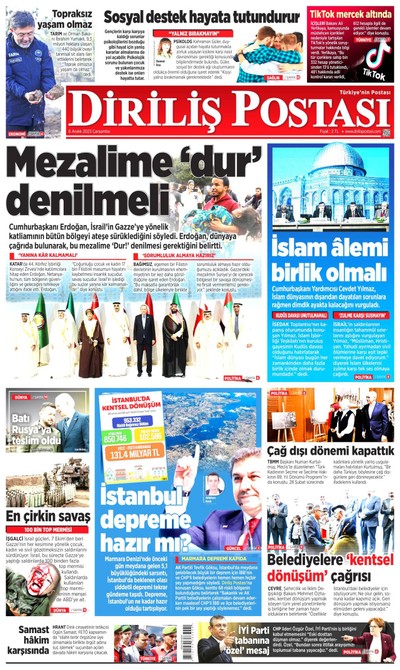 Diriliş Postası Gazetesi Manşeti