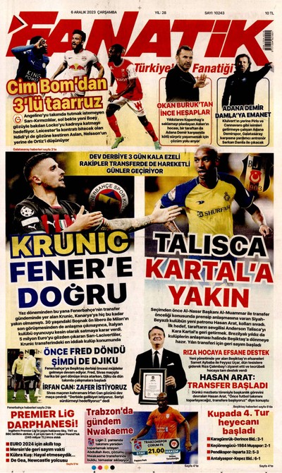 Fanatik Gazetesi Manşeti