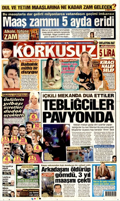 Korkusuz Gazetesi Manşeti