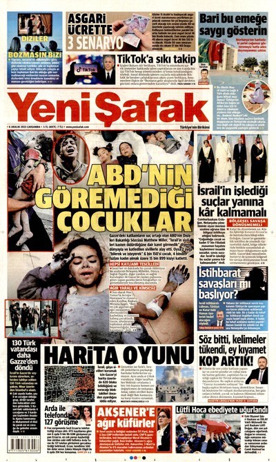 Yeni Şafak Gazetesi Manşeti
