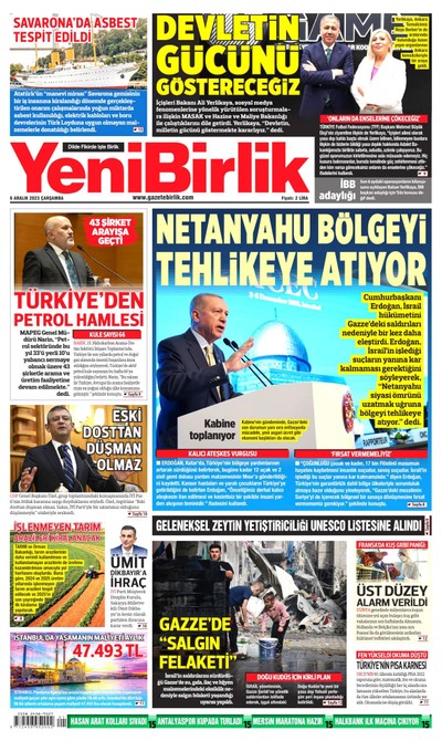 YeniBirlik Gazetesi Manşeti