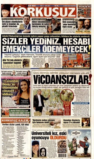 Korkusuz Gazetesi Manşeti