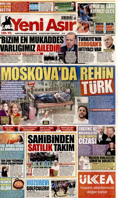 Yeni Asır Gazetesi Manşeti