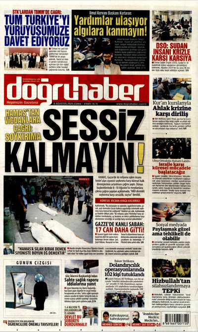 Doğru Haber Gazetesi Manşeti