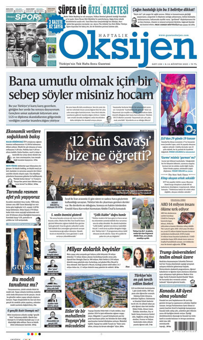 Oksijen Gazetesi Gazetesi Manşeti