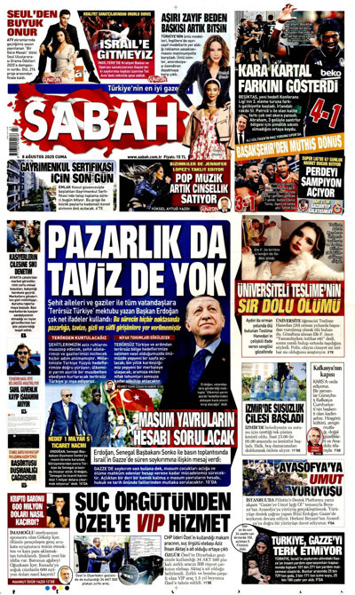 Sabah Gazetesi Manşeti
