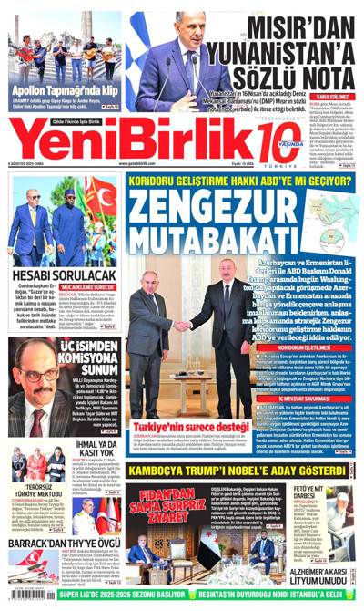 YeniBirlik Gazetesi Manşeti