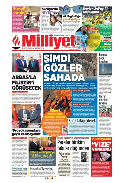 Gazete manşetleri 12 Ağustos Çarşamba - Resim: 6
