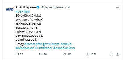 Kütahya'da bir deprem daha meydana geldi! - Resim : 1