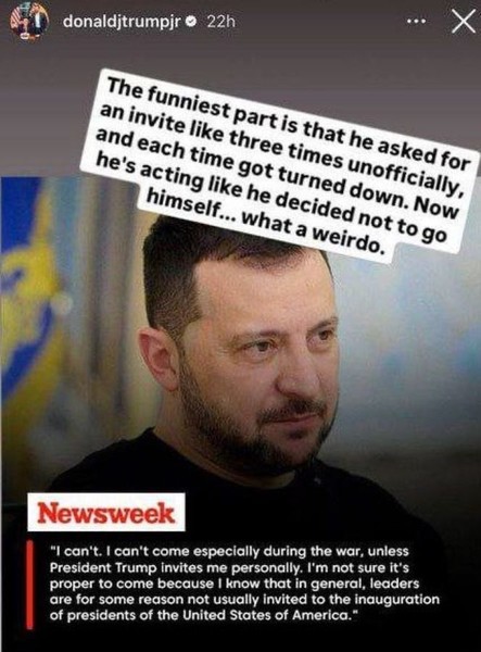 Donald Jr., Zelenskiy'in babasının yemin töreniyle ilgili palavralarını ifşa etti - Resim: 3