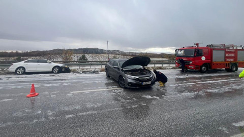 Çorum’da dolu yağışı kazaya neden oldu