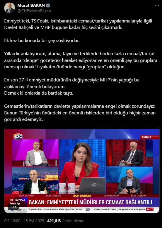 CHP’li Murat Bakan Süleymancıları gizledi - Resim : 1