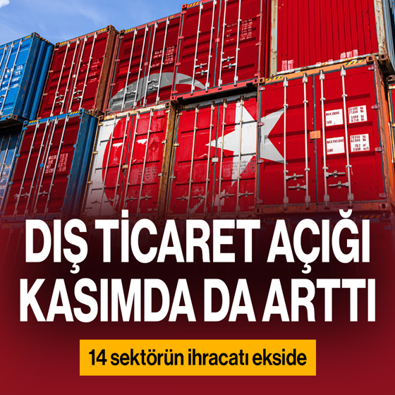 Kasımda dış ticaret açığı arttı