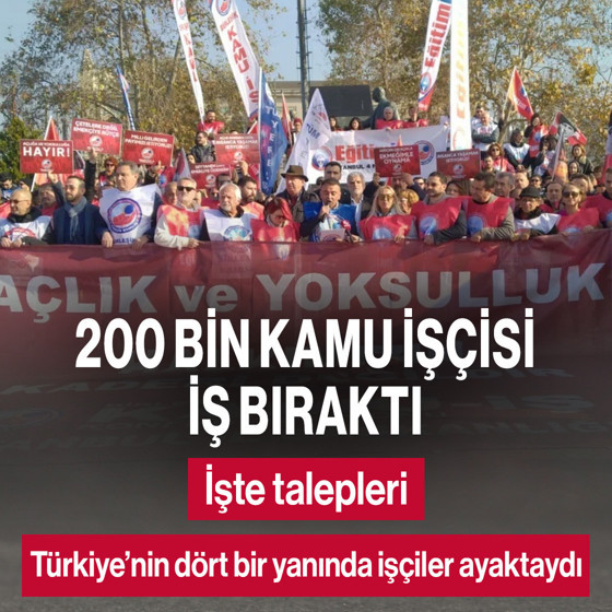 200 bin kamu işçisi iş bıraktı