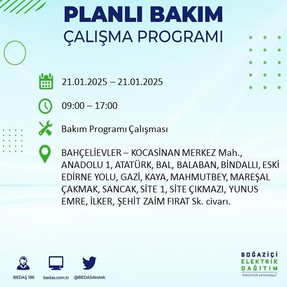 İstanbul'da uzun süreli elektrik kesintisi: 22 ilçe etkileniyor! Beşiktaş, Bahçelievler, Silivri... - Resim: 47