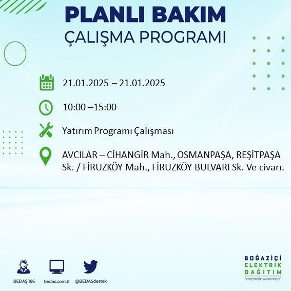 İstanbul'da uzun süreli elektrik kesintisi: 22 ilçe etkileniyor! Beşiktaş, Bahçelievler, Silivri... - Resim: 55
