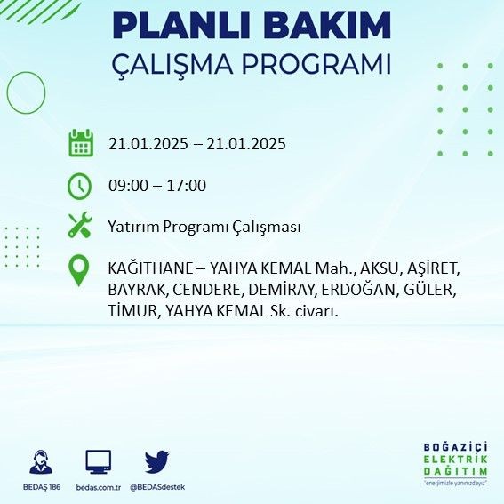 İstanbul'da uzun süreli elektrik kesintisi: 22 ilçe etkileniyor! Beşiktaş, Bahçelievler, Silivri... - Resim: 19