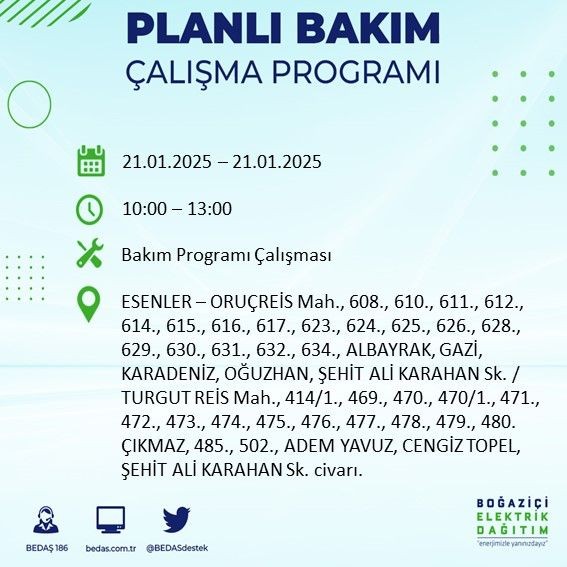 İstanbul'da uzun süreli elektrik kesintisi: 22 ilçe etkileniyor! Beşiktaş, Bahçelievler, Silivri... - Resim: 31