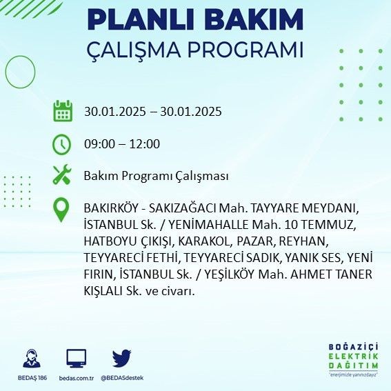 İstanbul'da 20 ilçede elektrikler kesilecek! 30 Ocak 2025 İstanbul'da elektrik kesintileri: Bakırköy, Avcılar, Silivri... - Resim: 59