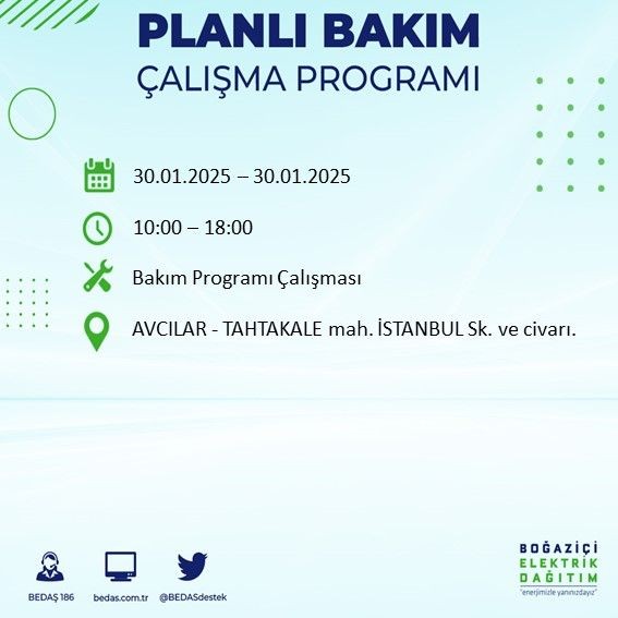 İstanbul'da 20 ilçede elektrikler kesilecek! 30 Ocak 2025 İstanbul'da elektrik kesintileri: Bakırköy, Avcılar, Silivri... - Resim: 67
