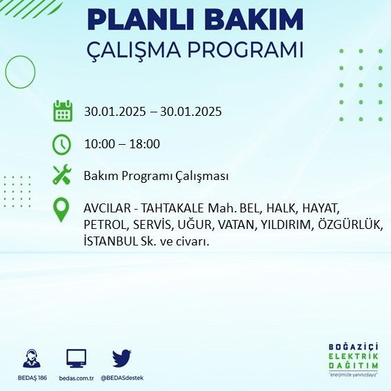 İstanbul'da 20 ilçede elektrikler kesilecek! 30 Ocak 2025 İstanbul'da elektrik kesintileri: Bakırköy, Avcılar, Silivri... - Resim: 66