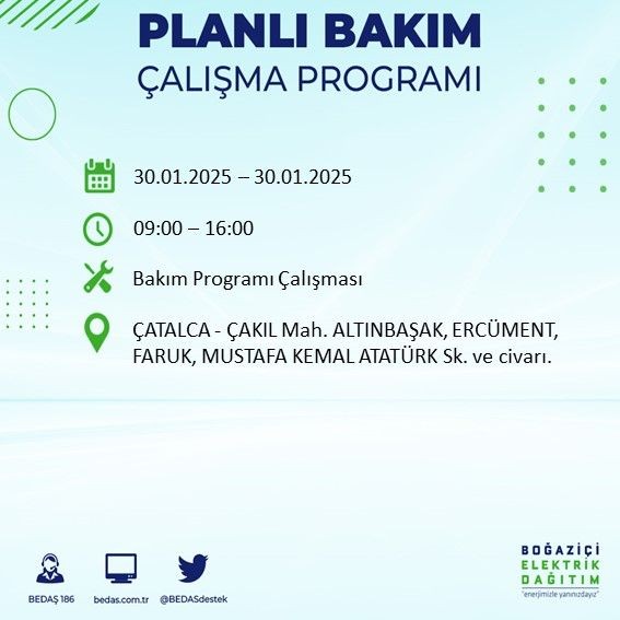 İstanbul'da 20 ilçede elektrikler kesilecek! 30 Ocak 2025 İstanbul'da elektrik kesintileri: Bakırköy, Avcılar, Silivri... - Resim: 40
