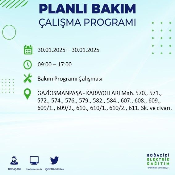 İstanbul'da 20 ilçede elektrikler kesilecek! 30 Ocak 2025 İstanbul'da elektrik kesintileri: Bakırköy, Avcılar, Silivri... - Resim: 23
