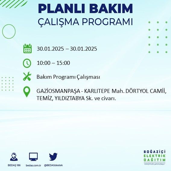 İstanbul'da 20 ilçede elektrikler kesilecek! 30 Ocak 2025 İstanbul'da elektrik kesintileri: Bakırköy, Avcılar, Silivri... - Resim: 24