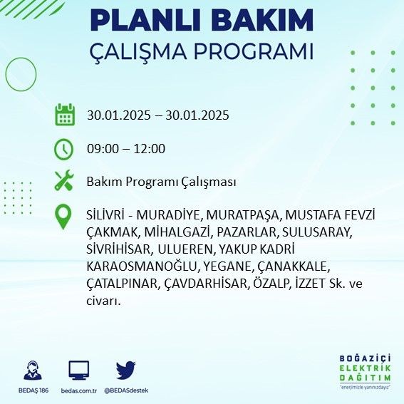 İstanbul'da 20 ilçede elektrikler kesilecek! 30 Ocak 2025 İstanbul'da elektrik kesintileri: Bakırköy, Avcılar, Silivri... - Resim: 9