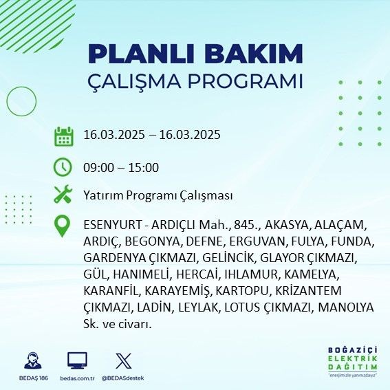 O ilçeler dikkat: Elektrik uzun süre gelmeyecek! Silivri, Fatih, Esenyurt... - Resim: 8