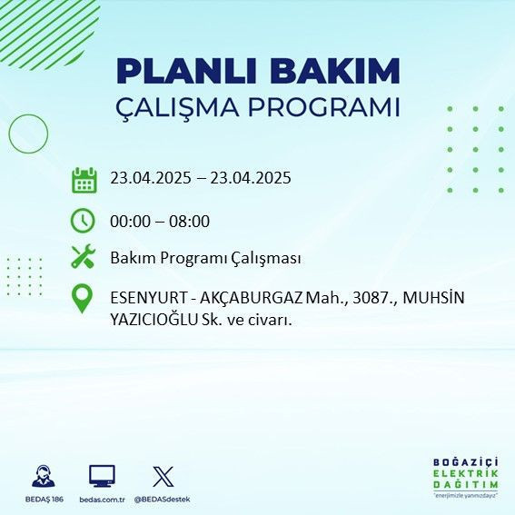 23 Nisan için o ilçeler uyarıldı! İstanbul'da 6 ilçede elektrik kesintisi yaşanacak! - Resim: 5