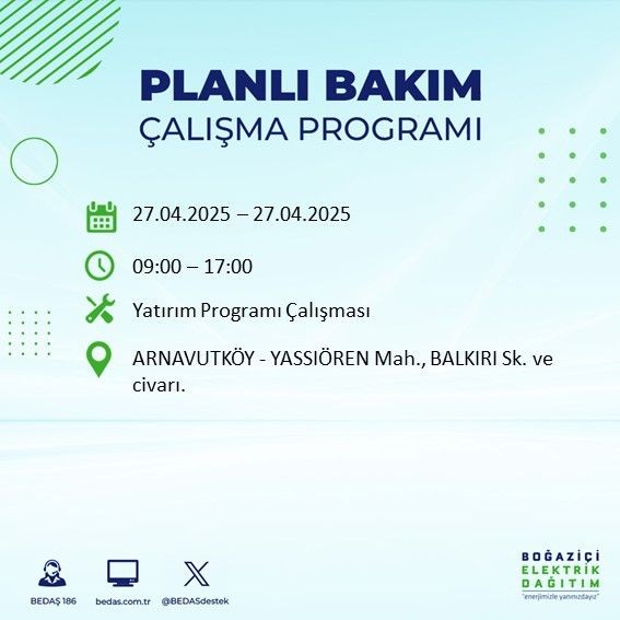 İstanbul'un 5 ilçesi uyarıldı: Uzun süreli elektrik kesintisi yaşanacak! - Resim: 1