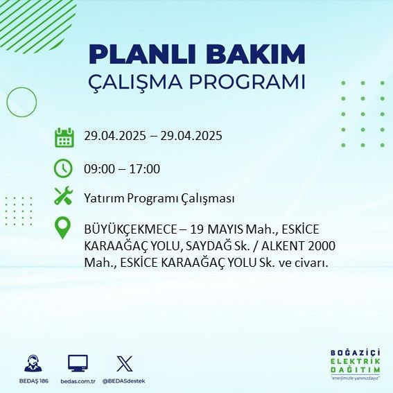 22 ilçe etkileniyor: Silivri, Sarıyer, Esenler... İstanbul'da uzun süreli elektrik kesintisi yaşanacak! 29 Nisan Salı elektrik kesintileri listesi - Resim: 24