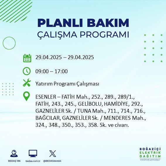 22 ilçe etkileniyor: Silivri, Sarıyer, Esenler... İstanbul'da uzun süreli elektrik kesintisi yaşanacak! 29 Nisan Salı elektrik kesintileri listesi - Resim: 28