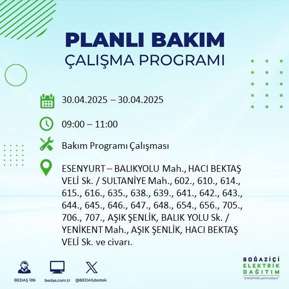 İstanbul'da uzun süreli elektrik kesintisi yaşanacak! 30 Nisan Çarşamba elektrik kesintileri listesi - Resim: 31