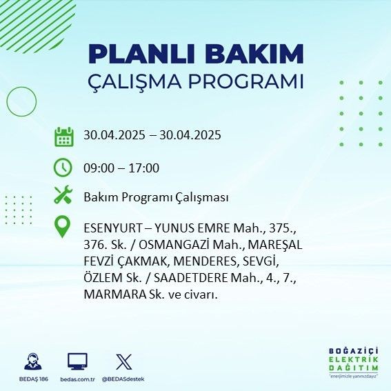 İstanbul'da uzun süreli elektrik kesintisi yaşanacak! 30 Nisan Çarşamba elektrik kesintileri listesi - Resim: 33