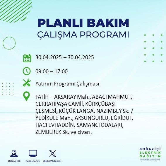 İstanbul'da uzun süreli elektrik kesintisi yaşanacak! 30 Nisan Çarşamba elektrik kesintileri listesi - Resim: 39