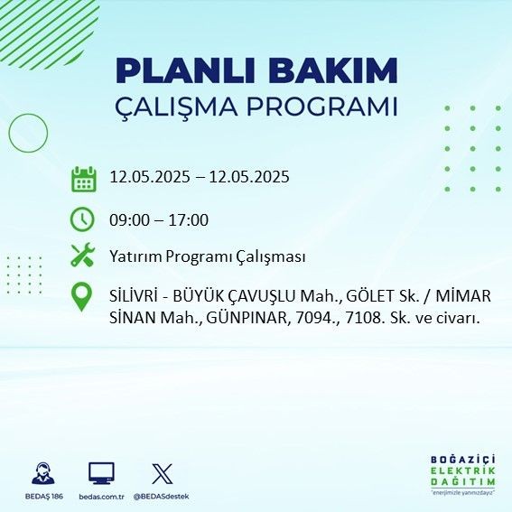 İstanbul'da o ilçeler karanlığa gömülecek! 12 Mayıs Pazartesi elektrik kesintileri listesi - Resim: 53