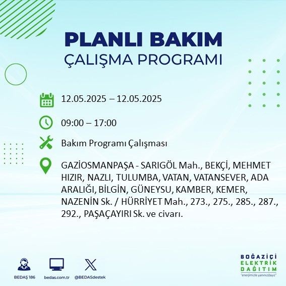 İstanbul'da o ilçeler karanlığa gömülecek! 12 Mayıs Pazartesi elektrik kesintileri listesi - Resim: 40
