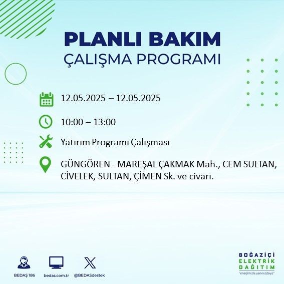 İstanbul'da o ilçeler karanlığa gömülecek! 12 Mayıs Pazartesi elektrik kesintileri listesi - Resim: 43