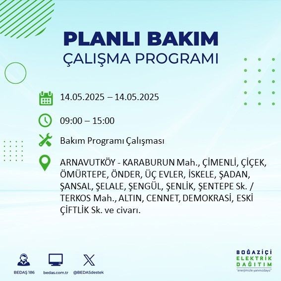İstanbul'un büyük bölümü karanlığa gömülecek! 14 Mayıs Çarşamba elektrik kesintileri listesi - Resim: 5
