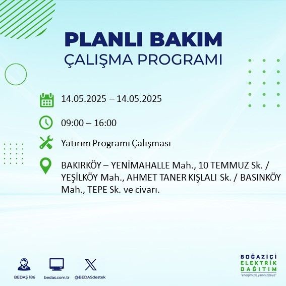 İstanbul'un büyük bölümü karanlığa gömülecek! 14 Mayıs Çarşamba elektrik kesintileri listesi - Resim: 12