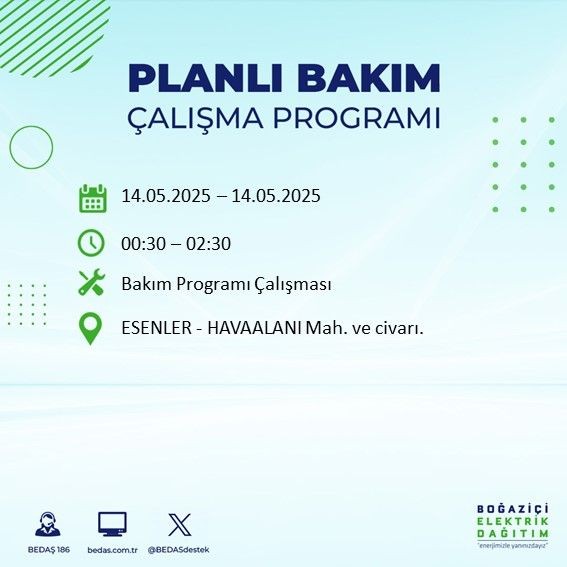 İstanbul'un büyük bölümü karanlığa gömülecek! 14 Mayıs Çarşamba elektrik kesintileri listesi - Resim: 31