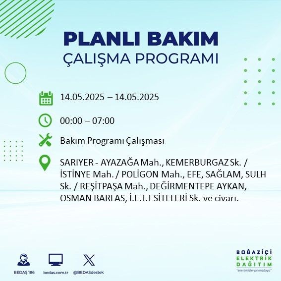 İstanbul'un büyük bölümü karanlığa gömülecek! 14 Mayıs Çarşamba elektrik kesintileri listesi - Resim: 60