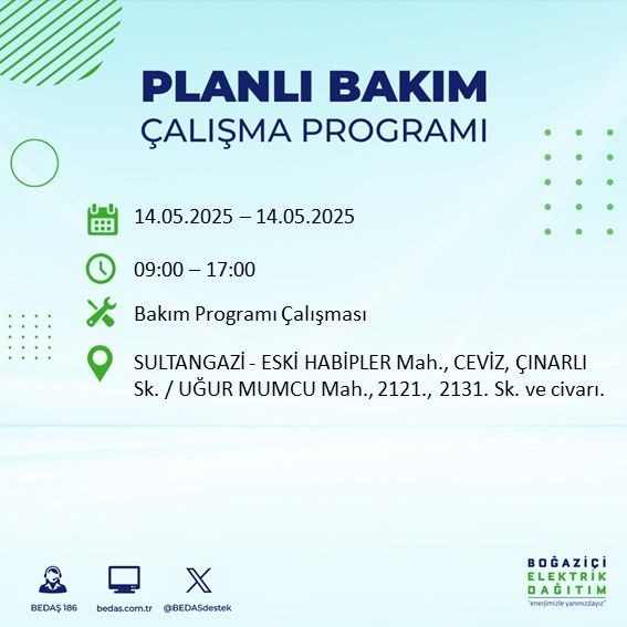 İstanbul'un büyük bölümü karanlığa gömülecek! 14 Mayıs Çarşamba elektrik kesintileri listesi - Resim: 68