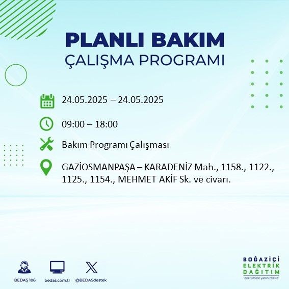 İstanbullular dikkat! İstanbul'da uzun süreli elektrik kesintisi yaşanacak! 24 Mayıs Cumartesi elektrik kesintileri listesi - Resim: 22