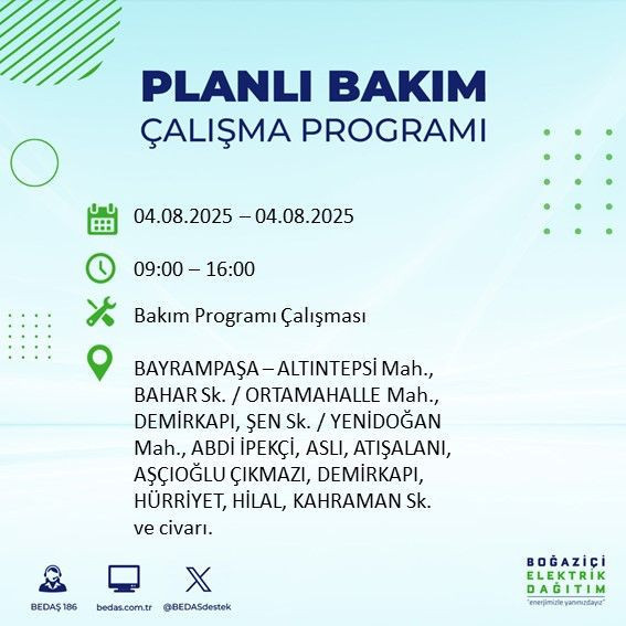 İstanbul'un büyük bölümü karanlıkta kalacak! 4 Ağustos 2025 Pazartesi elektrik kesintileri listesi - Resim: 8