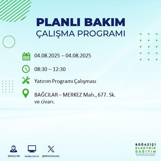 İstanbul'un büyük bölümü karanlıkta kalacak! 4 Ağustos 2025 Pazartesi elektrik kesintileri listesi - Resim: 3
